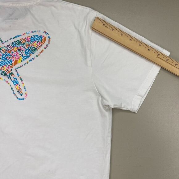 Birddogs T Shirt Mens Large White Bird Graphic Multicolor Neon Short Sleeve - Picture 6 of 9